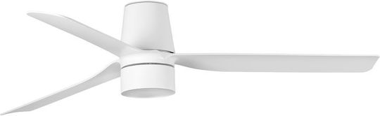 Faro Barcelona Punt Tub M Tek 2700K Ανεμιστήρας Οροφής 132cm με Φως Λευκός
