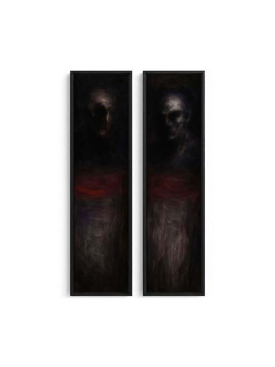 Κάδρα Huhu Σετ 2τμχ 920msn1104 25x100cm Multi Wallity Κάθετοι Αλουμίνιο Καμβάς