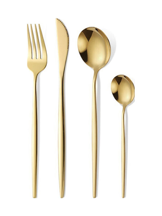 Alista Home Set de Tacâmuri Inoxidabile Aurii 24 Bucăți