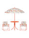 Kids Table Set with Chairs Made of Orange Plastic Aiyaplay