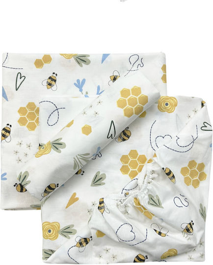 Bunny Bebe Σετ με Λάστιχο Bees 70x140εκ. Bunny Bebe Σετ με Λάστιχο Bees 70x140εκ.