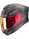 Scorpion Exo 530 Air Slope Matt Black-Red Motorcycle Helmet Full Face ECE 22.06 with Pinlock and Sun Visor