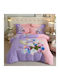 4 Seasons Collection Σετ Παπλωματοθήκη Φανελένια Υπέρδιπλη 220x240cm 2 Μαξιλαροθήκες & 1 Σεντόνι Ροζ Λιλά