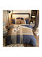 4 Seasons Collection Σετ Παπλωματοθήκη Φανελένια Υπέρδιπλη 220x240cm 2 Μαξιλαροθήκες & 1 Σεντόνι Μπλε Καφέ