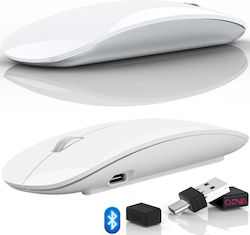Qova Mouse Ergonomic Wireless Bluetooth Alb Qova Mouse Ergonomic Wireless Bluetooth Alb