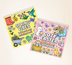 Set 2 Obro Anti-stress Coloring Books Spring & Easter Adults Children 40 Thick Pages 21x21 Cm Set 2 Obro Anti-stress Coloring Books Spring & Easter Adults Children 40 Thick Pages 21x21 Cm