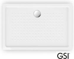 GSI Slim Rectangular Porcelain Shower Tray 120x70cm White
