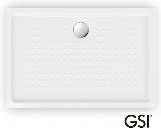 GSI Slim Ορθογώνια Πορσελάνινη Ντουζιέρα 120x70cm Λευκή
