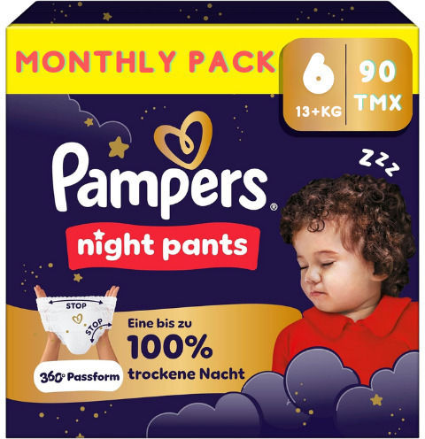 Pampers Babywindeln Badeshose Nachtwindeln Monatspackung Keine 6 Für 13+kg 90Stücke