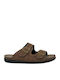 Leather Men's Sandals In Brown Colour