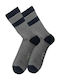 Fms Women’s Cotton Socks Lurex Design Wide Stripe Black-Gold Lurex