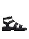 Cove Leder Damen Anatomisch Gladiator Sandalen Schwarz