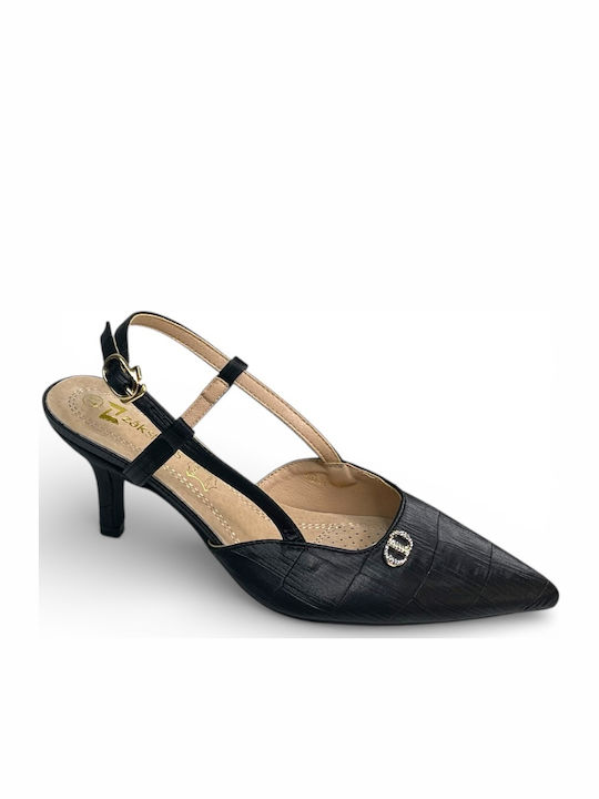 Heels Made of Patent Leather with High Heel Black