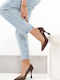 Brown Heels Snake Print Leather Insole