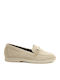 Leather Women's Loafers in Beige Colour