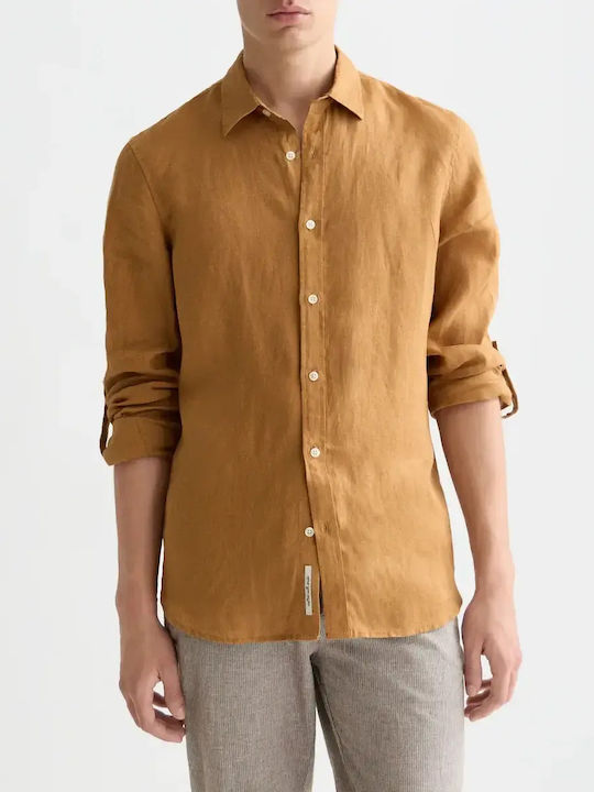 Scotch & Soda Leinen Herrenhemd Braun