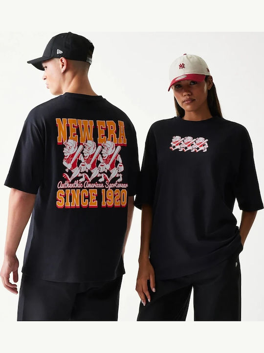 New Era Baseball Cows Character Graphic Black Oversized T-shirt New Era Baseball Cows Character Graphic Black Oversized T-shirt