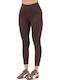 Tight Γυναικείο Cropped Κολάν Chocolate Brown