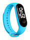 Smartwatch Led Lederschlaufe Silikon Hellblau