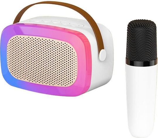 Artifact Sistem De Karaoke Cu Microfon Fără Fir Și Efecte De Iluminare V66 69112 Alb