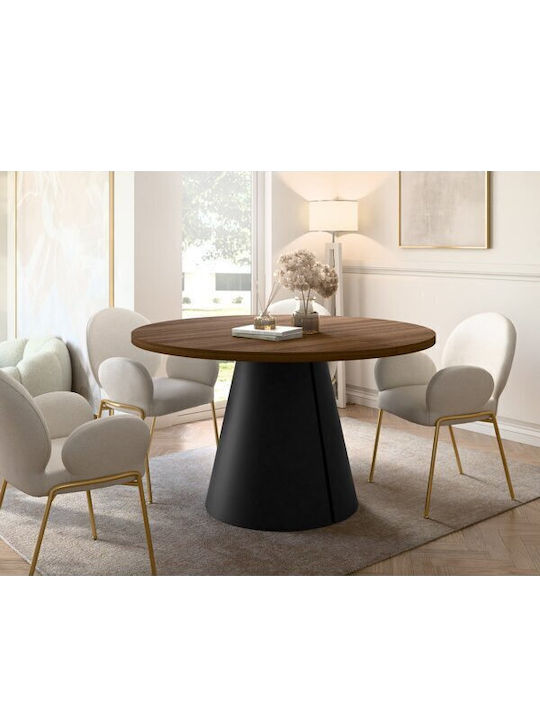 Oswego 165 Round Extendable Wooden Black Dining Room Table 76x76cm