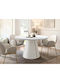 Oswego 166 Round Dining Room Extendable Table with Kashmir Marble Surface 76x76cm