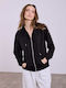 Celestino Strickjacke Für Damen Sport Baumwolle Schwarz