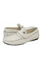 Leather Men's Loafers In White Colour
