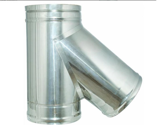 Branch For Chimney Pipe Heavy Duty Stainless Steel Aisi 304 Ba Φ-200 Inoxshell