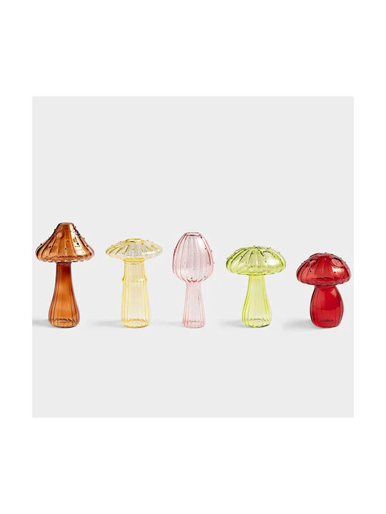 &Klevering Set Decorative Glass Multicolour Vases 5 Pieces