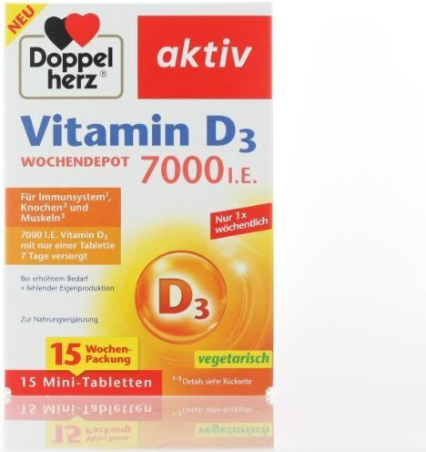 Doppelherz Activ Vitamin D3 Βιταμίνη για Ενίσχυση του Ανοσοποιητικού & την Υγεία των Οστών 7000iu 15 ταμπλέτες