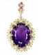Silver Pendant Natural 47ct Amethyst Olivines Garnets Sapphires
