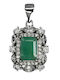 Delicate Elegant Silver Pendant Natural Beryl Zirconia 925