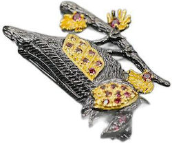 Artistic Brooch Natural Garnets 925 Bird Artistic Brooch Natural Garnets 925 Bird