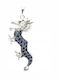 Silver Pendant Dragon Natural Blue Sapphires