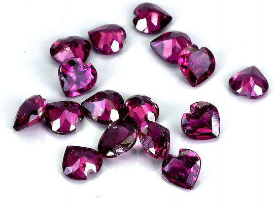 Rhodolite Granat Natürliche Steine 16 Stück Herzschliff 4,2ct