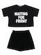 Kids Clothing Set with Shorts Summer 2 Pieces Black