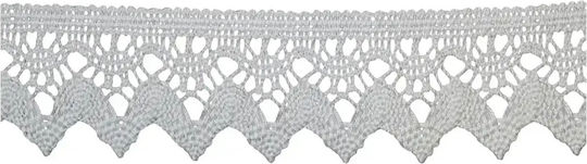 Cotton Lace Geometric Pattern Wavy Edge White Width 3cm Price Per Meter