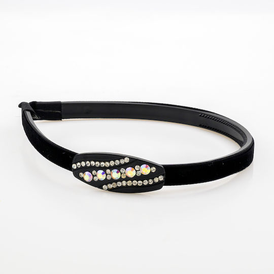 Luxuriöses Haar Stirnband Velvet Geometrisch Bunte Kristallelemente-3