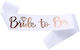 Set 10 Panglici Bride To Be Team Bride Din Pânză Alb Roz