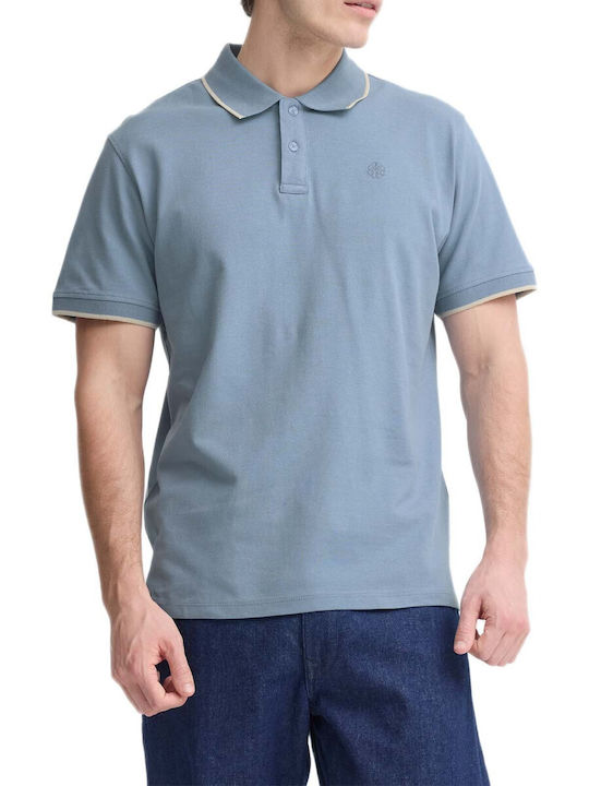 Blend Blend Short Sleeve Polo Shirt Light Blue
