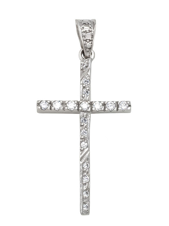 Savvas Design Бял Златен Кръст 14 Карата Без Верижка АСТА06143