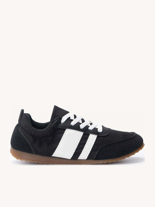 Adidași Negri Cu Talpă Joasă Cu Dungi Duble