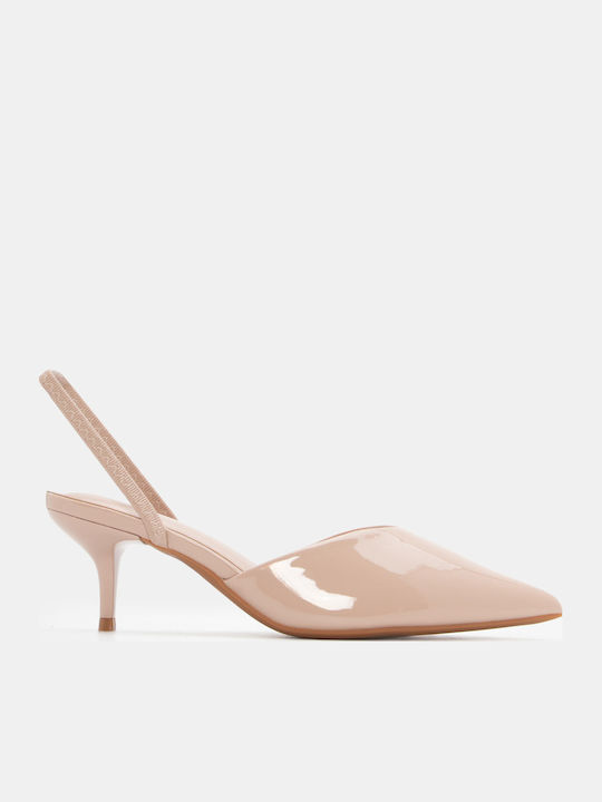 Luigi Spitze Pumps mit Mittelhohem Beigem Absatz