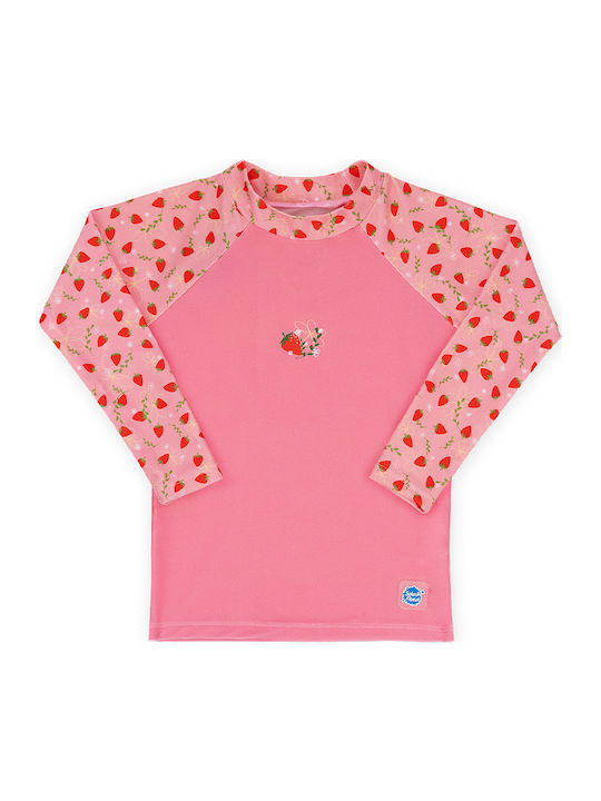 Splash About Kids Swimwear Rashguard with Long Sleeve Pink