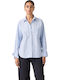 Long Sleeve Women's Shirt Blue Striped