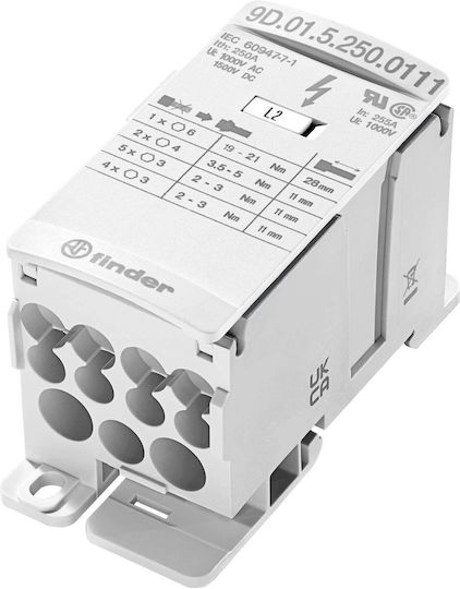 Stromverteilungsblock 250a Eingang 1x120mm2/Output 2x35mm2 5x16mm2 4x10mm2