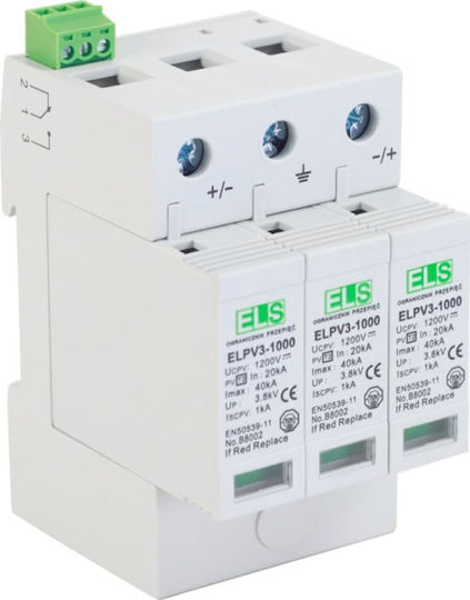 Els Typ 2 Klasse C 4p 20/40ka Limiter Photovoltaik 1000 1200v Elpv3-1000