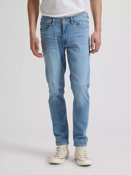 Ανδρικό Παντελόνι Τζιν Ελαστικό με Slim Straight Εφαρμογή Γαλάζιο