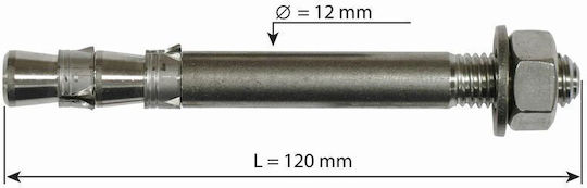 Raumer Hang Fix Inox M12xl 12x120mm Aisi 304 Stainless Steel